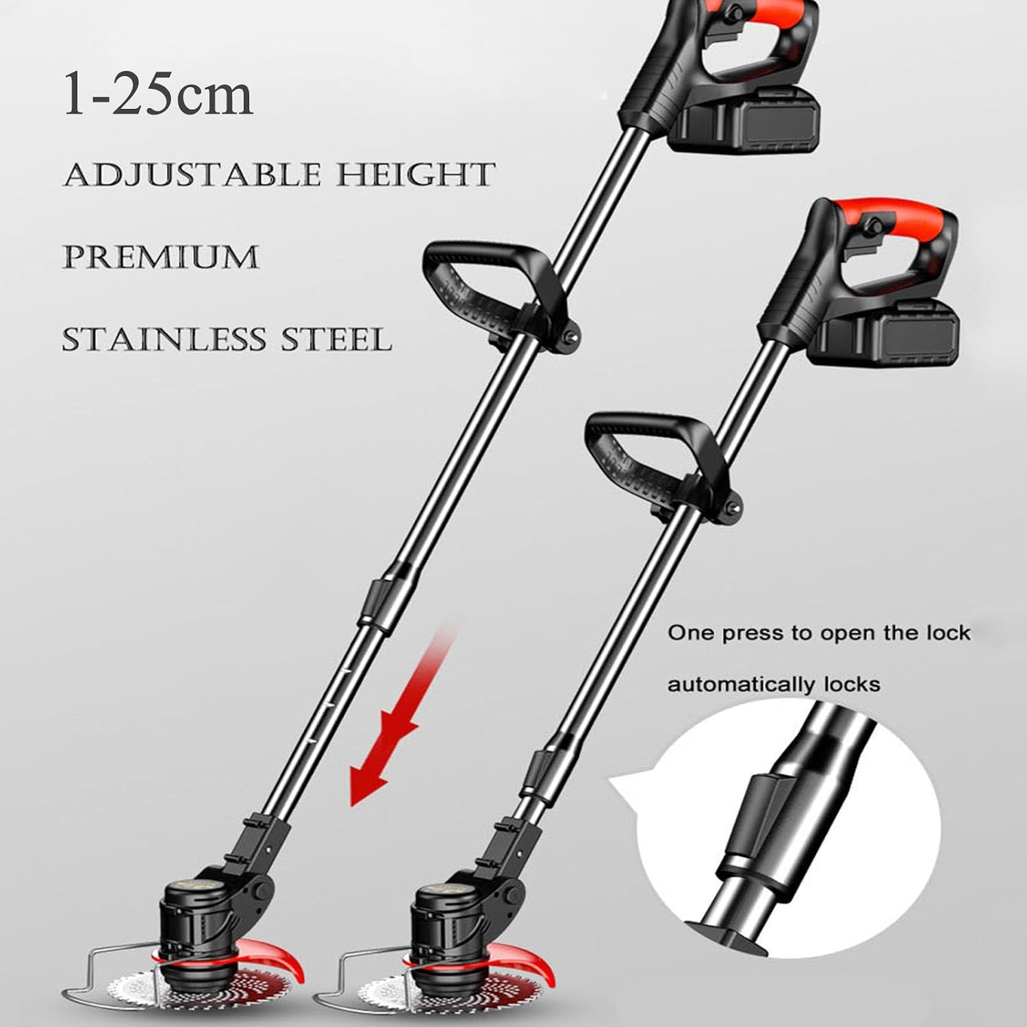 Electric Lawn Mower Robot Rotary Lawn Mower Electric Weeder Rechargeable Agricultural Home Cordless Weeder 24V Lithium Battery 24V/4.0Ah