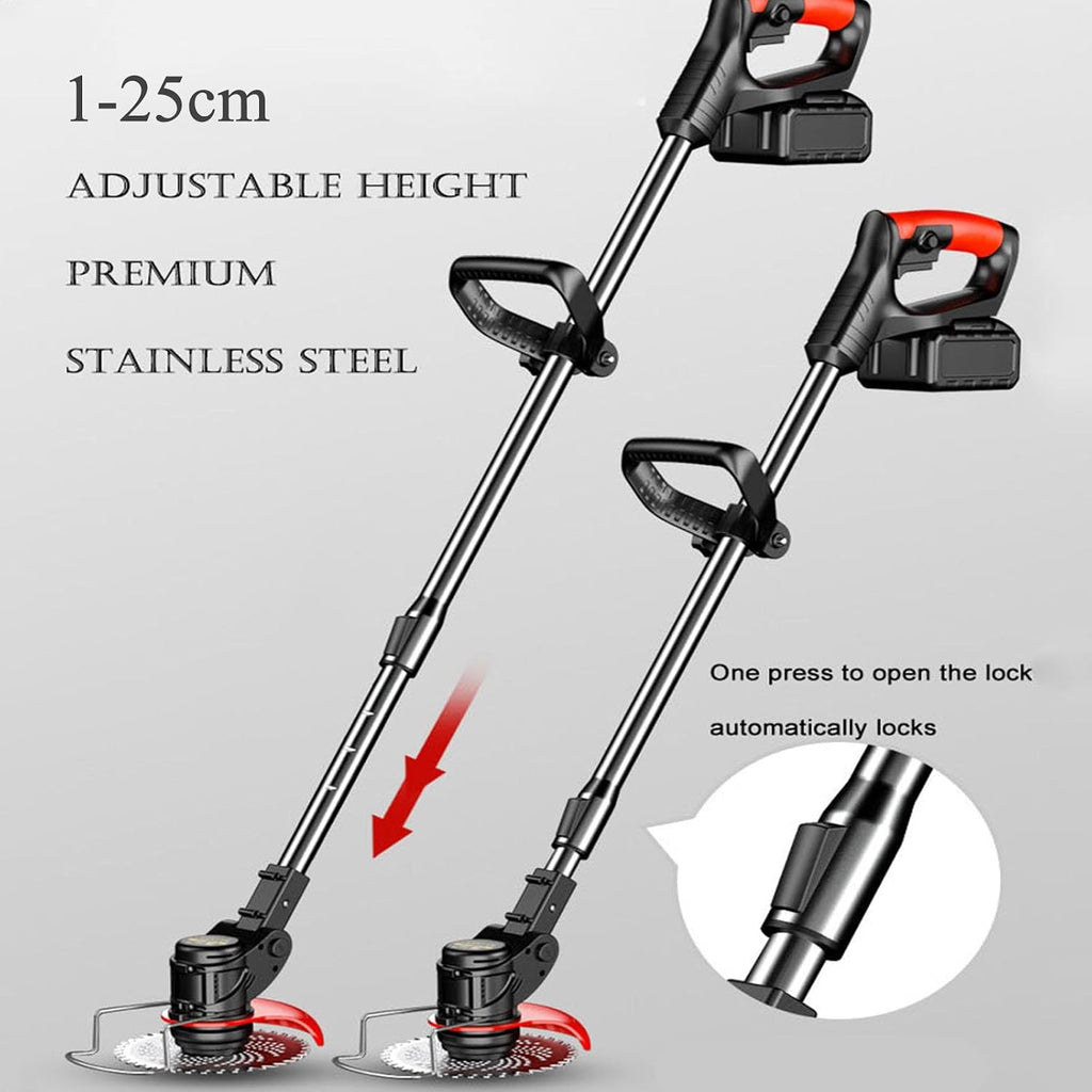 Electric Lawn Mower Robot Rotary Lawn Mower Electric Weeder Rechargeable Agricultural Home Cordless Weeder 24V Lithium Battery 24V/2.0Ah