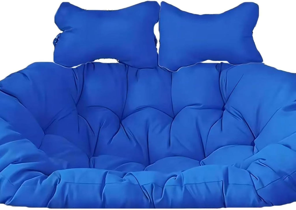 Double Hanging Egg Chair Cushion Replacement, Waterproof Swing Cushion, 2 Person Hammock Chair Cushion（Cushion only） (E)