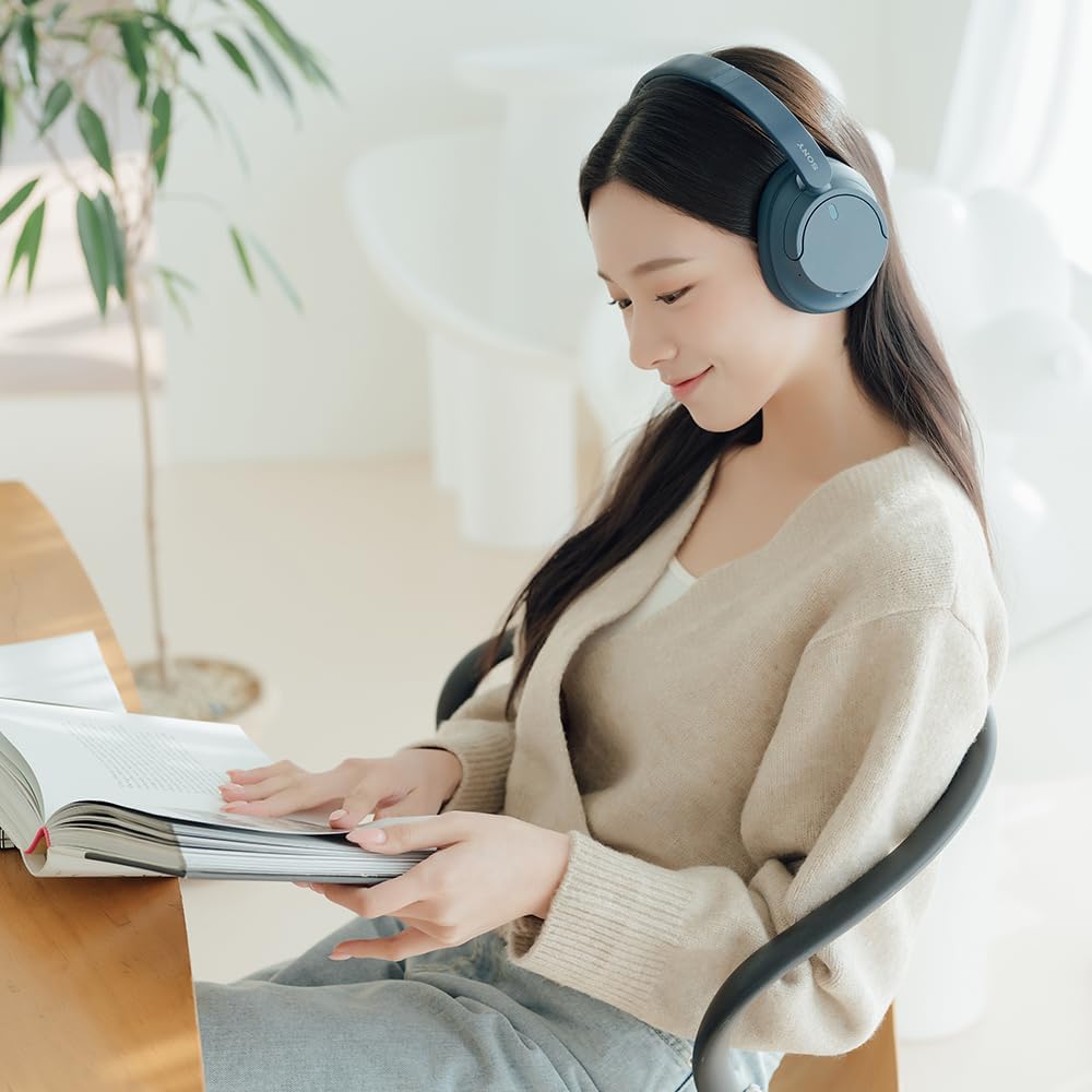 Sony WH-CH720NL Noise Canceling Wireless Bluetooth Headphones - Built-in Microphone - up to 35 Hours Battery Life and Quick Charge - Navy Blue