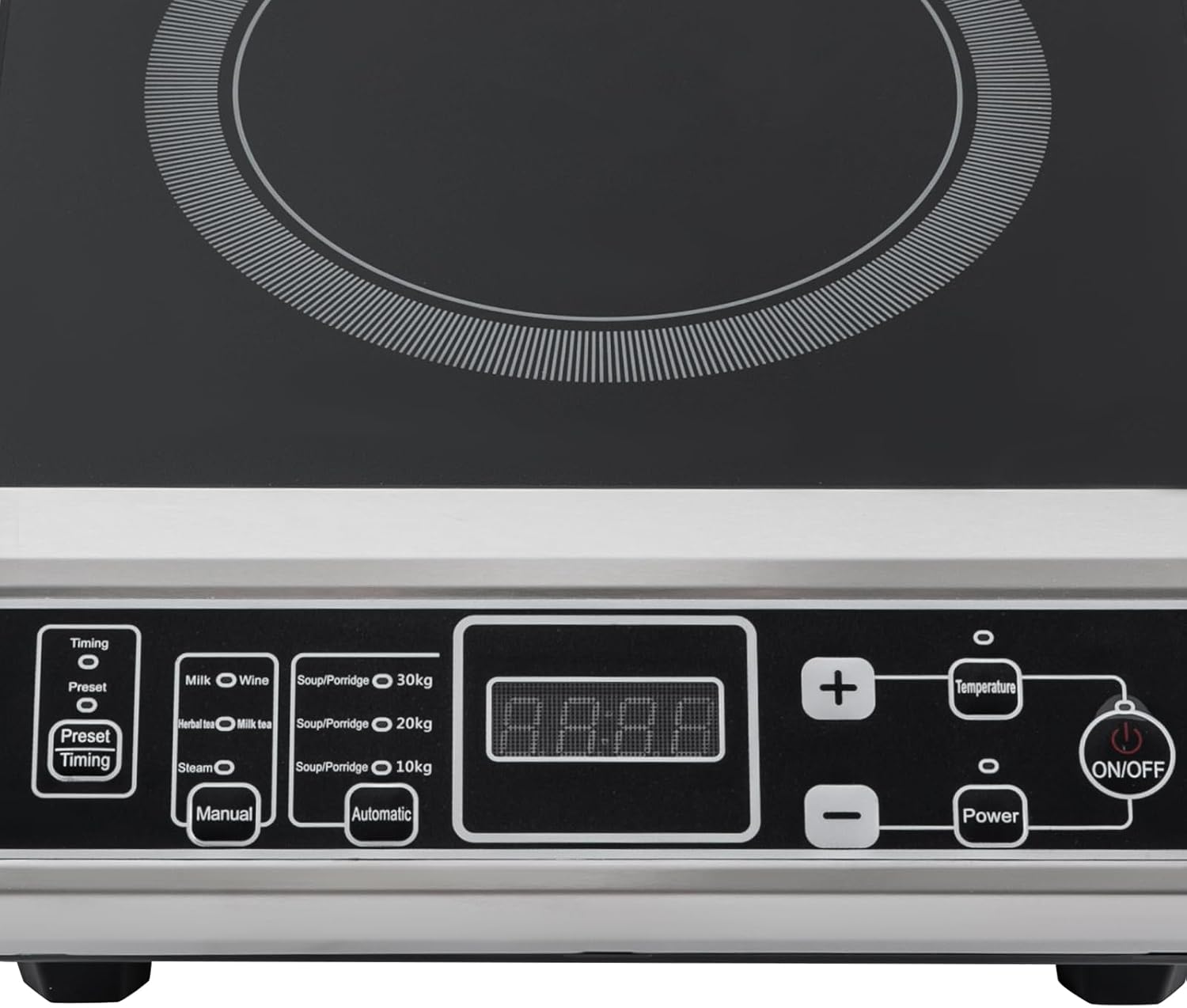 Professional Portable Induction Cooktop, Commercial Countertop Induction Burner, 3500W Induction Stove with Timer Function, 8 Temps from 176-518°F, Hot Plate for Home Kitchen RV