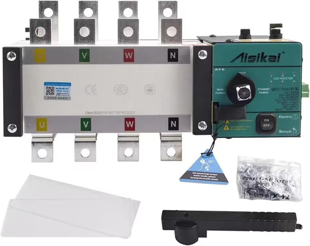 4P 300A ATS Diesel Generator Dual Power Automatic Transfer Switch 300amp 220V Match With Control Module Panel