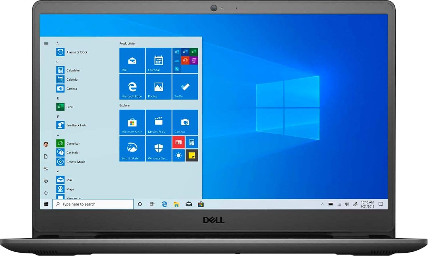 Dell 2021 Inspiron 15.6' FHD Touchscreen Laptop, AMD Ryzen 5-3450U, 8GB RAM Memory, 256GB PCIe SSD, AMD Radeon Vega 8 Graphics, Webcam, Bluetooth, Wi-Fi, HDMI, Windows 10 in S Mode