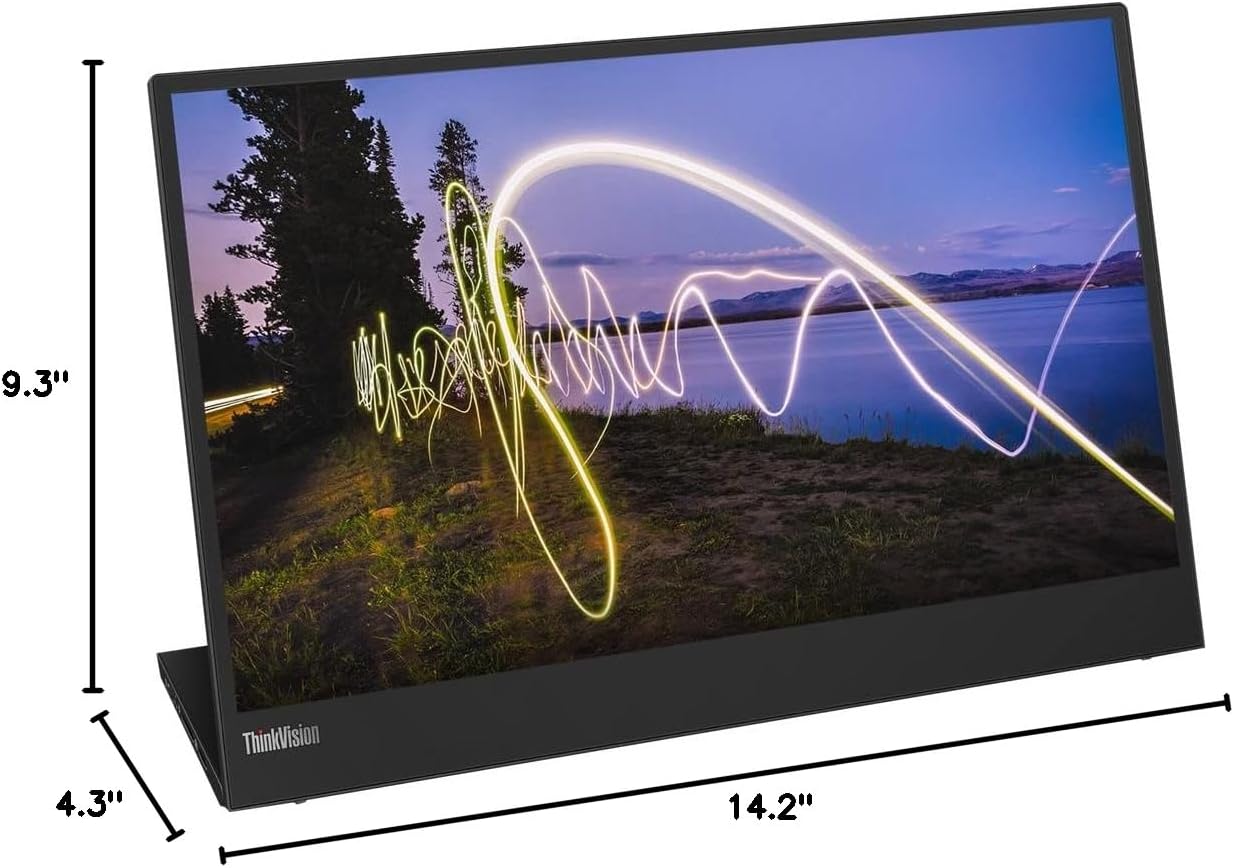 Lenovo ThinkVision M15 15.6' Full HD WLED LCD Monitor - 16:9 - Raven Black