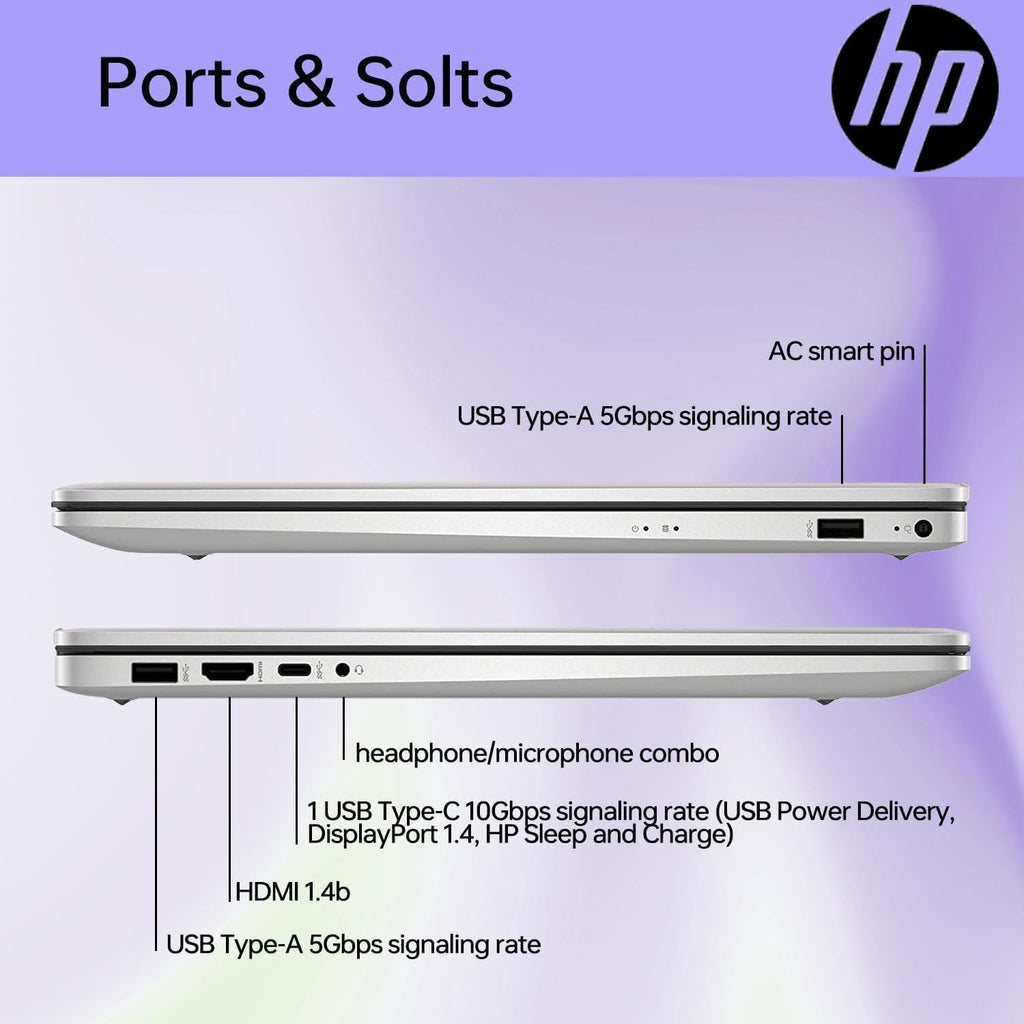 HP 17 Laptop, 17.3' FHD Display, Intel Core i5-1335U,32GB RAM|512GB SSD, Webcam, HDMI, Bluetooth, Type-C, Wi-Fi, Windows 11 Pro, Silver