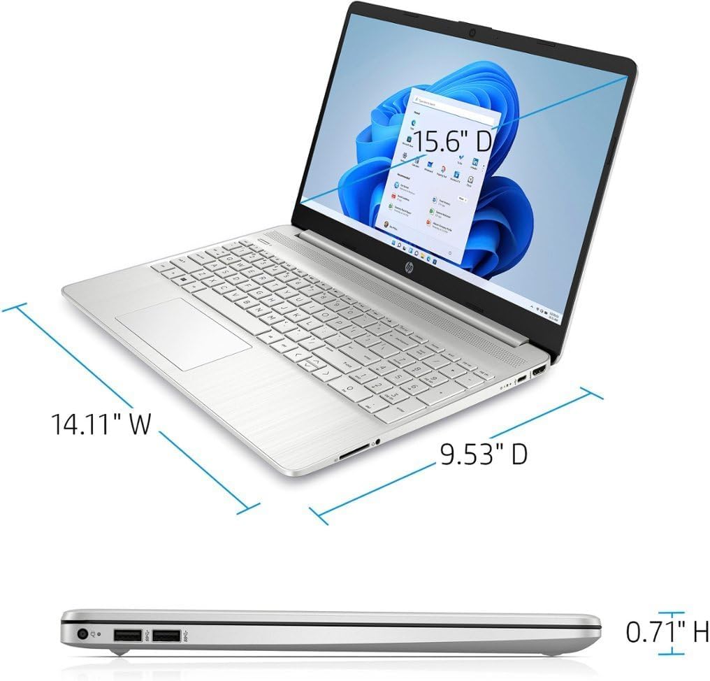 HP Business Laptop - 15.6' Touchscreen Display, Intel Core i3-1215U, 16GB RAM, 512GB SSD, Intel UHD Graphics, WiFi, Bluetooth, Long Battery Life, Win 11 Pro, Lifetime Office 2021 License&Mouse