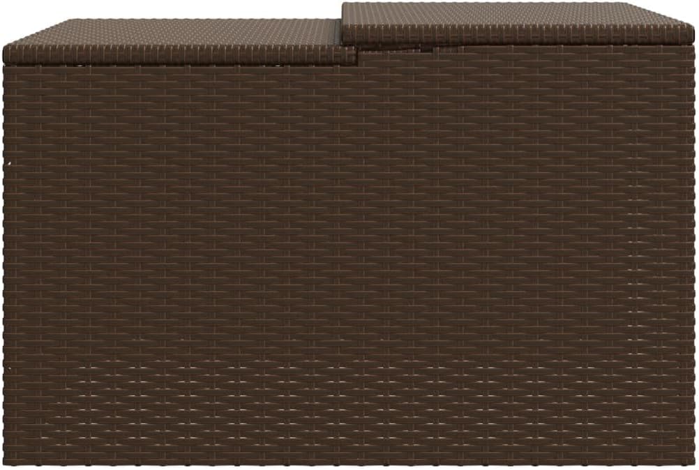 vidaXL Robot Mower Garage, Outdoor Lawn Mower Storage, Garden Storage Small Shed for Lawn Mower, Robot Mower Carport, Lawn Mower Shelter, Brown Poly Rattan