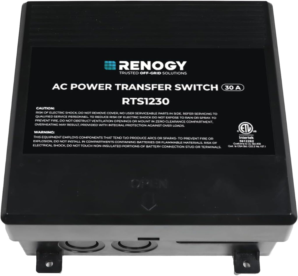 Renogy 30A Automatic Transfer Switch for 12V 1000W / 2000W / 3000W Pure Sine Wave Inverter