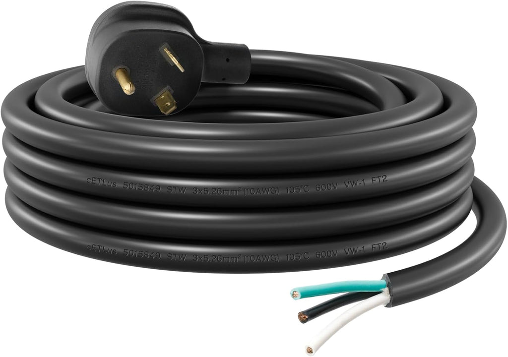 FIRMERST 3 Prong Replacement 30 amp RV Power Cord 50 ft (NEMA TT-30P to Roj 3 Wire)
