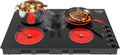 30 Inch Electric Cooktop with Downdraft: 4 Burner 220V Electric Stove Top with 10 Power Levels, Safety Lock - 6000W Built-In Cooktop for Kitchen Island