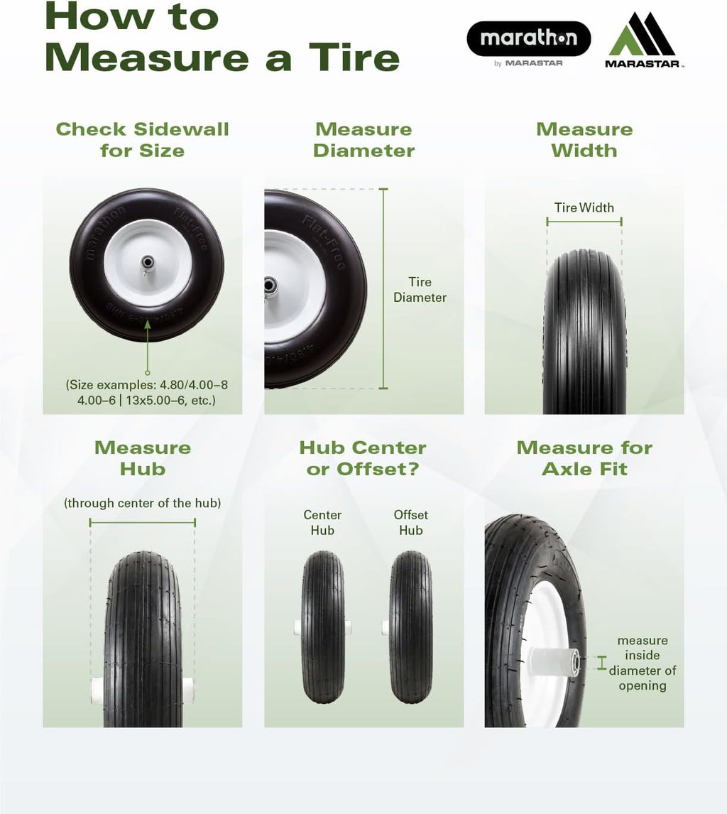 MARASTAR 31426-2PK 15x6.00-6 Tire and Wheel Assembly, Flat-Free Flex Tire, Replacement Riding Lawn Mower Front Tires, 2 pack