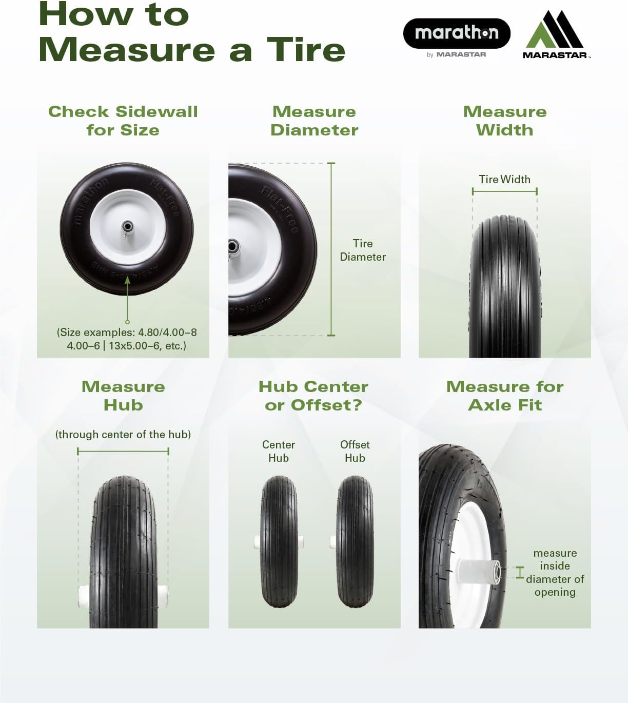 MARASTAR 31426-2PK 15x6.00-6 Tire and Wheel Assembly, Flat-Free Flex Tire, Replacement Riding Lawn Mower Front Tires, 2 pack