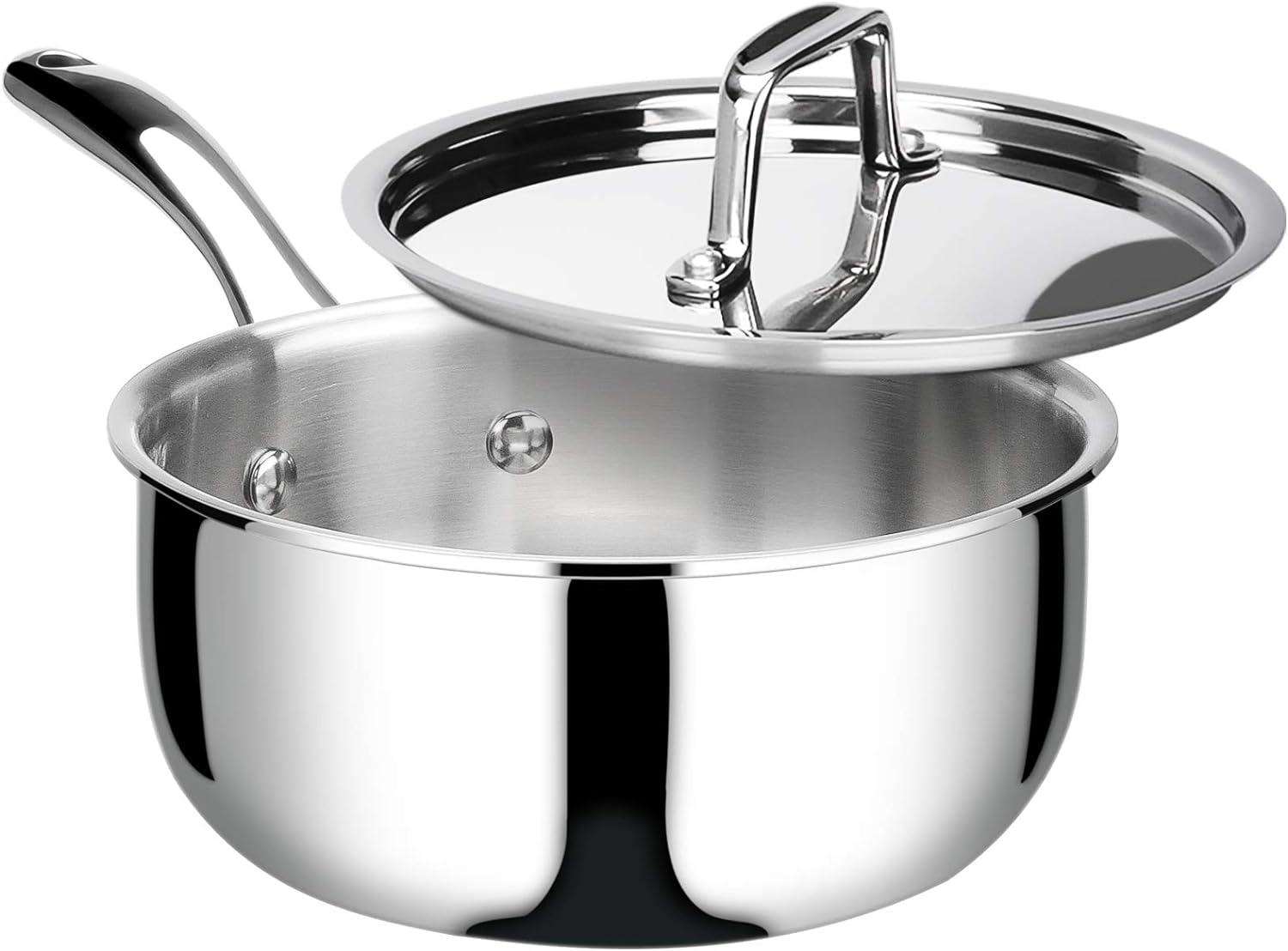 Duxtop Portable Induction Cooktop, 1800W 8500ST E210C2 & Whole-Clad Tri-Ply Stainless Steel Saucepan with Lid, 3 Quart, Kitchen Induction Cookware