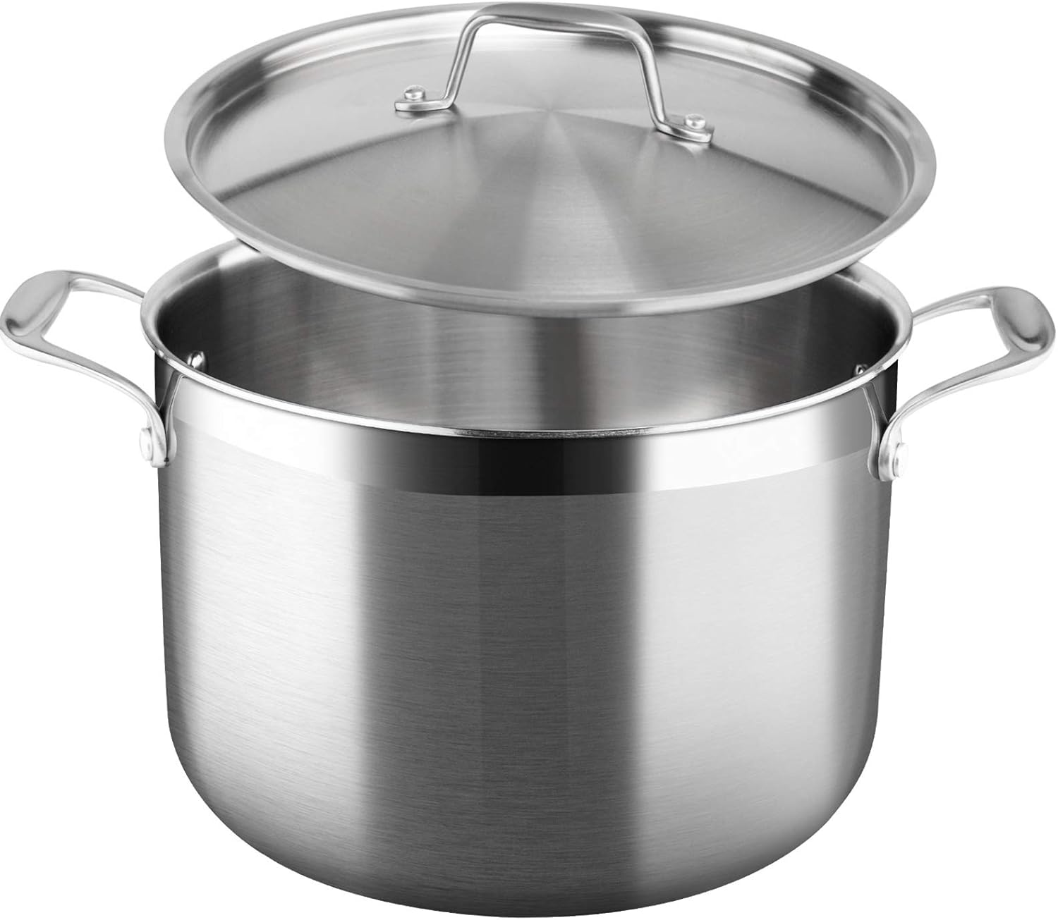 Duxtop Whole-Clad Tri-Ply Stainless Steel Induction Cookware Set, 10PC Kitchen Pots and Pans Set & Whole-Clad Tri-Ply Stainless Steel Stockpot with Lid, 8 Quart, Kitchen Induction Cookware