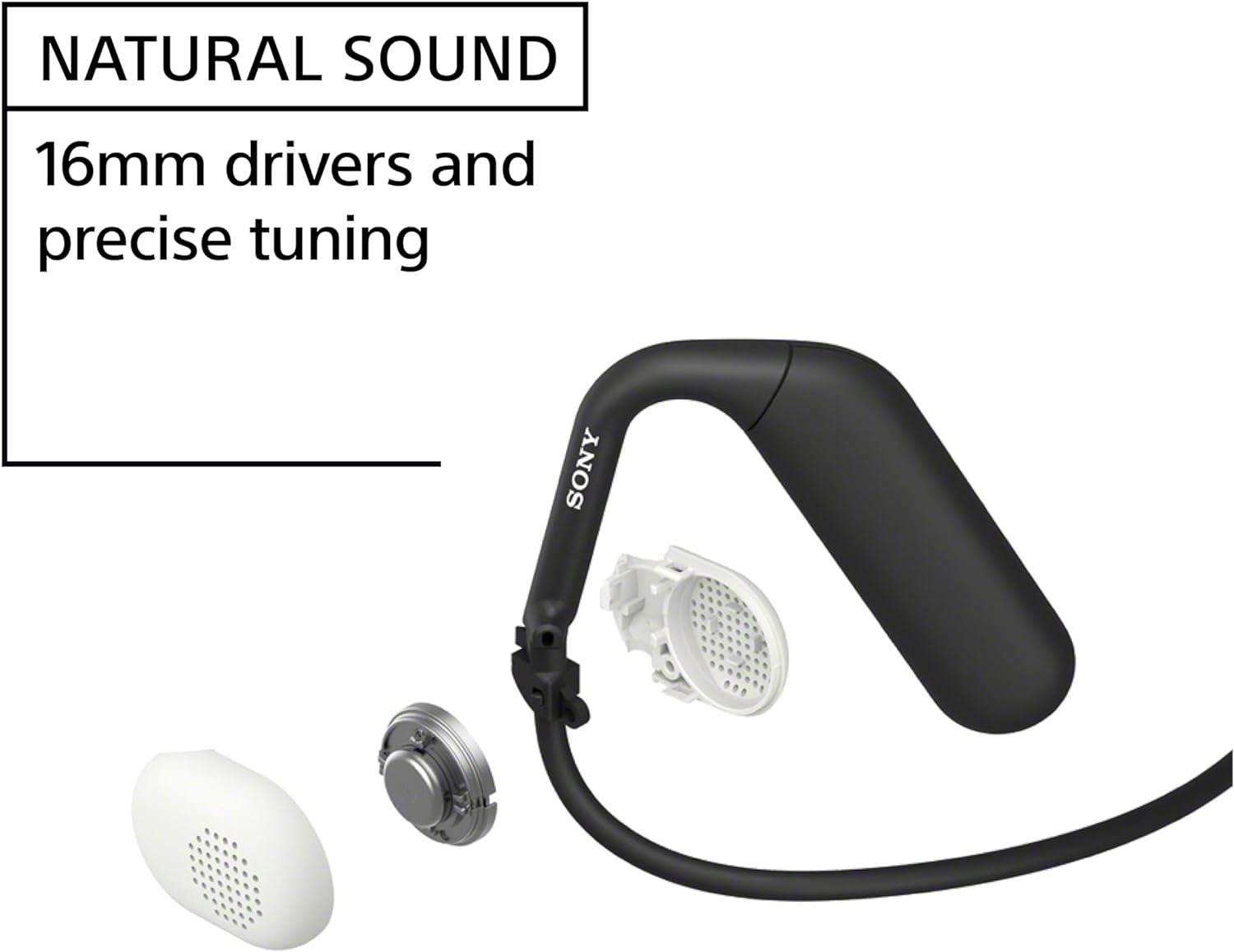 Sony Float Run Open-Ear Bluetooth Wireless Sport Headphones for Running and Exercise with Mic and IPX4 Water Resistance, WIOE610/B