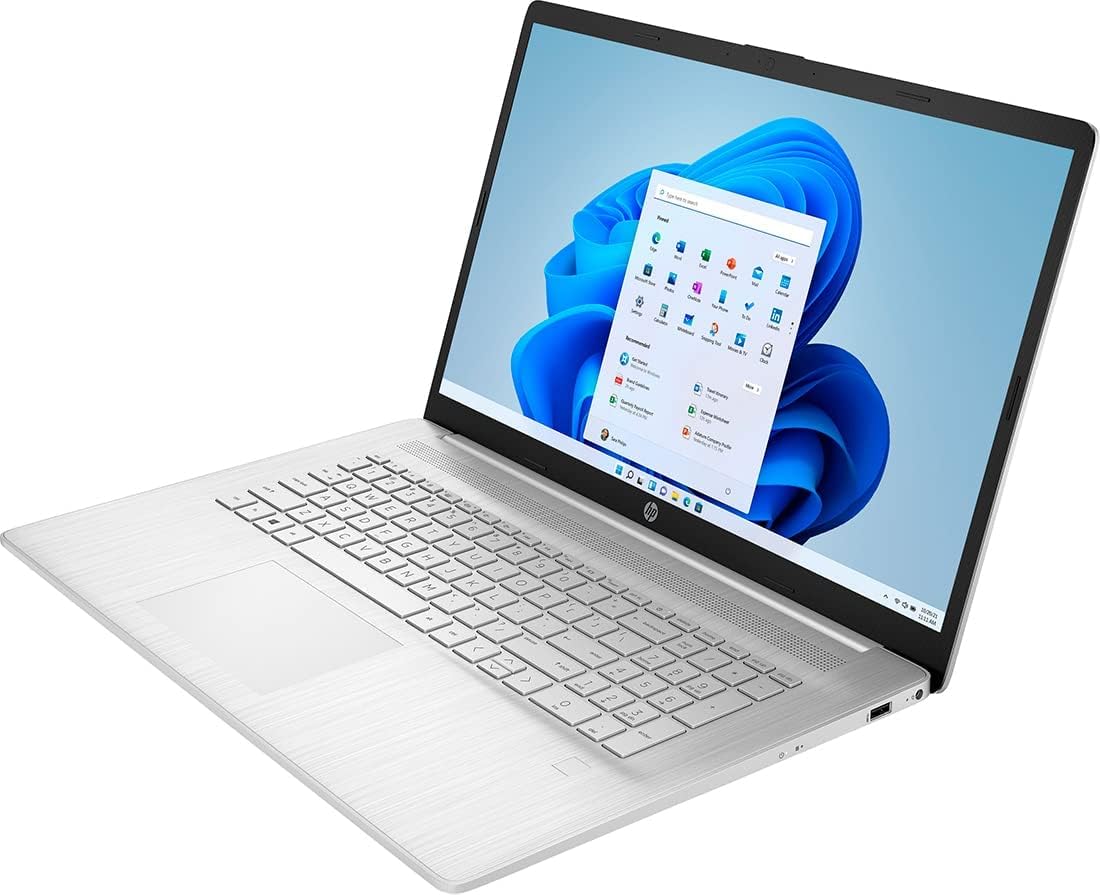 HP Newest Notebook Laptop, 17.3'' Full HD Display, AMD Ryzen 5 5500U Hexa-Core Processor, 32GB RAM, 1TB PCIe SSD+1TB HDD, Fingerprint Reader, Wi-Fi, Webcam, HDMI, Windows 11 Home, Natural Silver