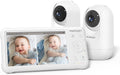 Momcozy Baby Monitor with 2 Cameras 5'' 1080P Split Screen Video Baby Monitor with Camera and Audio no WiFi for Baby Safety 5000mAh Battery Infrared Night Vision 2-Way Audio 960ft Range Ideal Gift