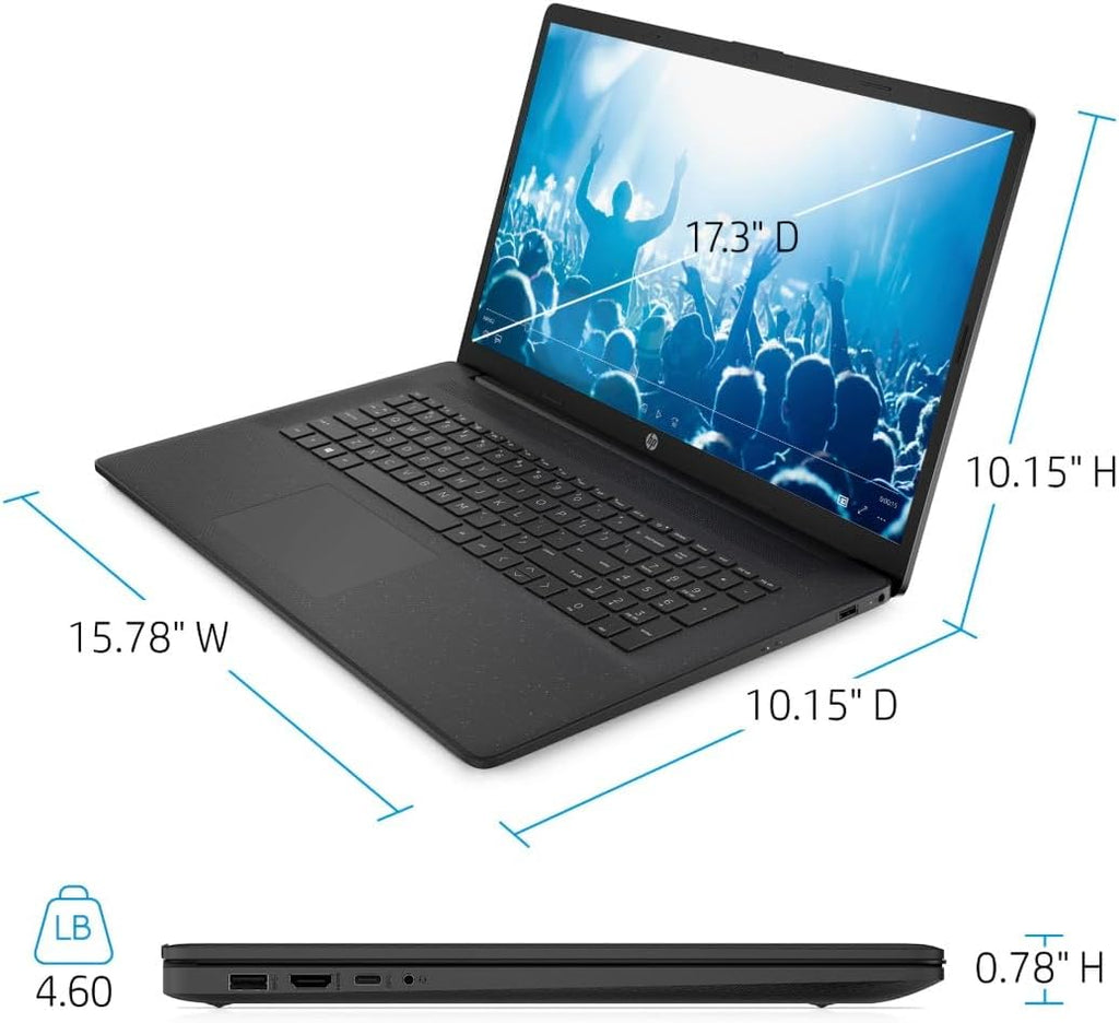 HP 17t-CN300 Personal Laptop, 2025, Free Lifetime Office 2024,Copilot AI Chat, 13th Gen Intel Core i5-1334U (10cores),8GB RAM, 512GB PCIe SSD, WiFi 6, Long Battery Life,Windows 11 Pro, Jet Black