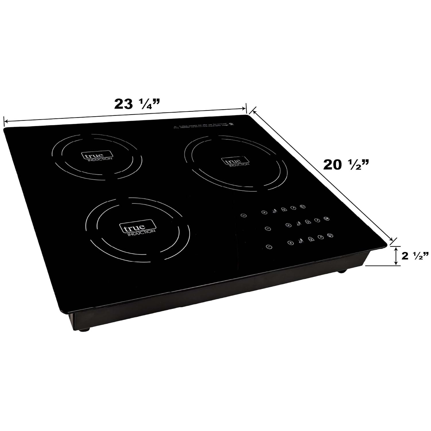 TI-3B 24 inch Built-In 3 Burner Induction Glass-Ceramic Cooktop, 3300W, UL858 Certified