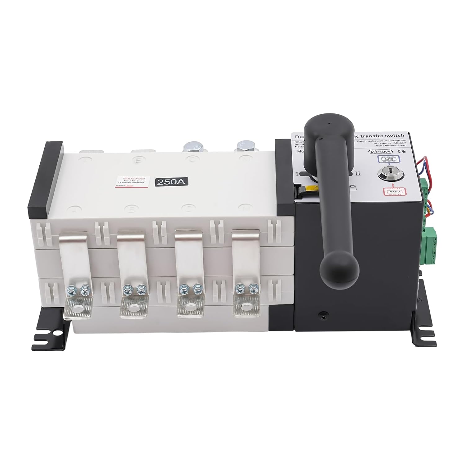 Dual Power Automatic Transfer Switch 4P 250A ATS Dual Power Generator Changeover Switch 110V Mini Electrical Selector Switches