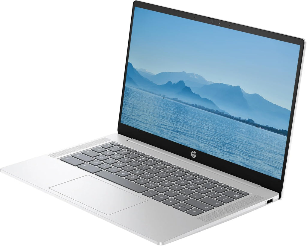 HP 2026 Lightweight Portable Chromebook, 14'' HD IPS Display, Intel Quad-Core N Processor Up to 3.70GHz, 4GB DDR5, 128GB SSD Storage, Ultra-Fast 6th Gen WiFi, Chrome OS, Pastel Silver, Renewed