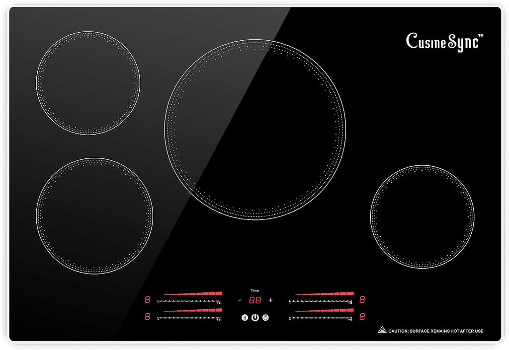 30 Inch Induction Cooktop, 4 Burner Built-In Electric Stove Top, Fast Heating with Power Boost, Touch Control, 9 Power Levels, Child Lock & Timer, Modern Kitchen Upgrade