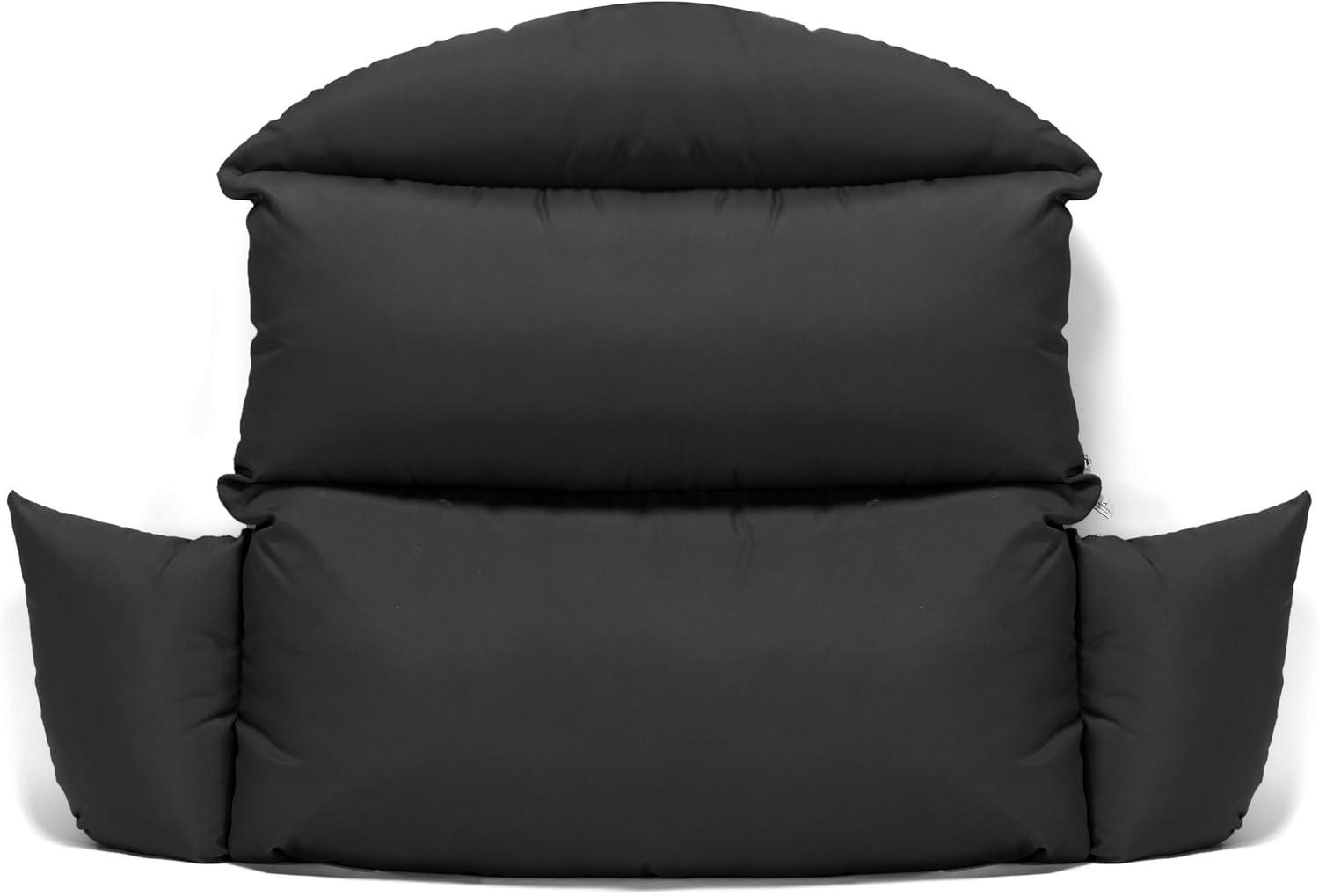 LeisureMod 2 Person Hanging Swing Chair Cushion - Black, Soft Breathable Cotton, Removable Zipper Cover, Weather-Resistant & Machine Washable