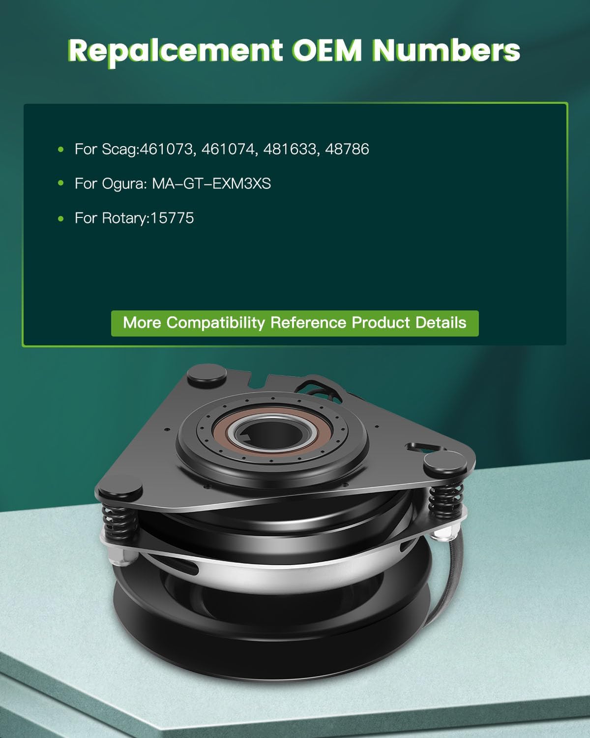 SCITOO MA-GT-EXM3XS Electric Lawnmower, PTO Clutch Fit for Ogura: MA-GT-EXM3XS; for Scag: 461073, 461074, 481633, 48786: for Rotary: 15775