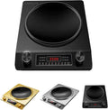 3500-Watt Induction Hob, 10 Temperature Settings, Newbeew Portable Multifunctional Commercial Induction Cooktop, with LCD Display & Touch/Knob Control, Innovative Concave Design (Black)