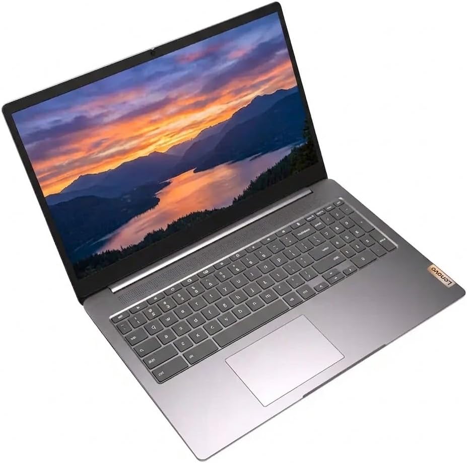 Lenovo 15.6' FHD Chromebook-Intel Quad-Core N4120(> N4020) 4GB RAM,128GB Storage,(64GB eMMC+64GB SD Card),Home & Student Laptop,with Privacy Camera,Wi-Fi6,HDMI1.4,Chrome OS,Artic Grey
