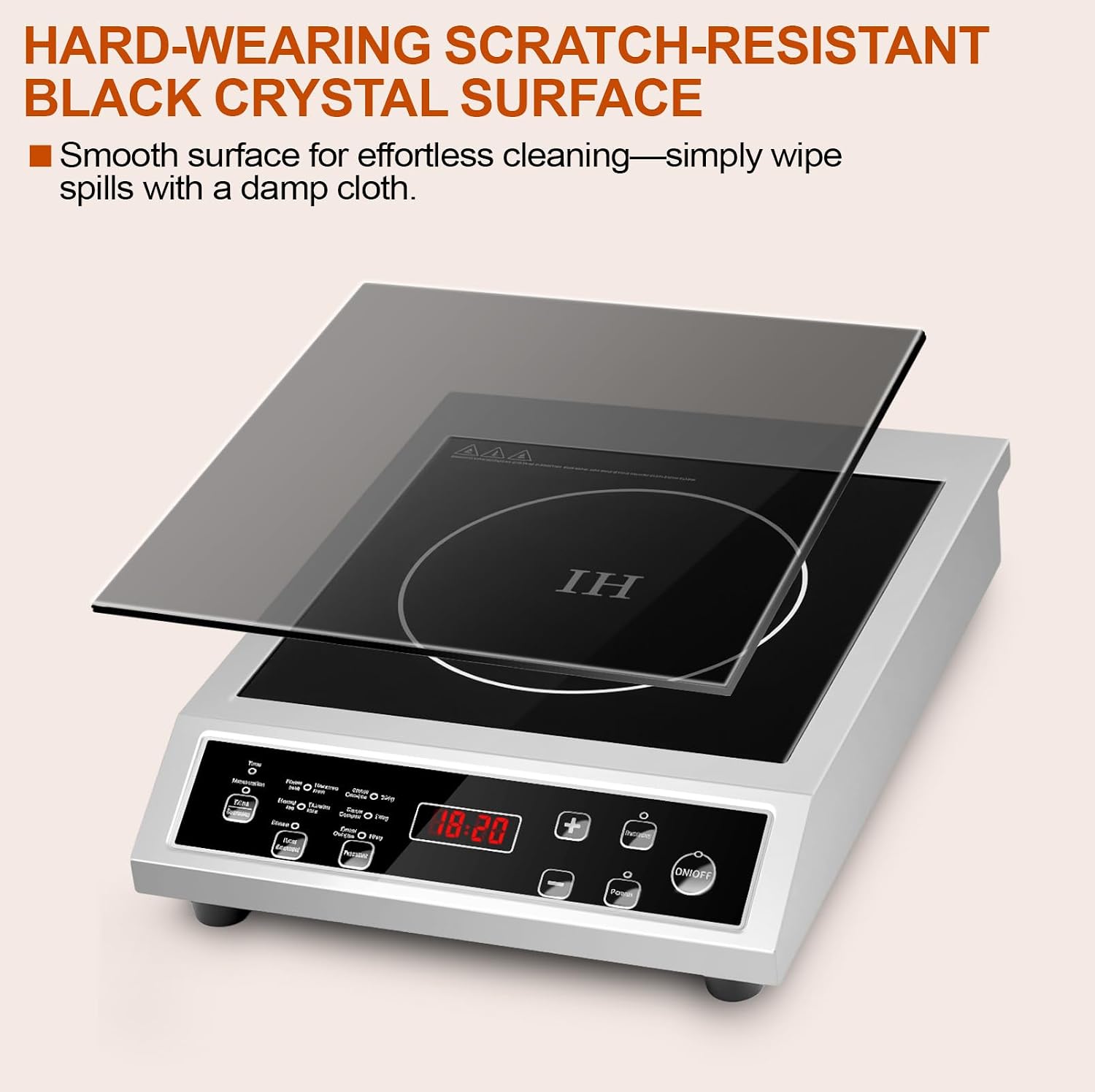 Portable Induction Cooktop, 3500W Countertop Burner, 8 heat settings Heat Settings & Stainless Steel Housing, 24H Appointment Scheduling