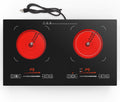 Electric Cooktop,110V 2400W,Countertop and Built-in Electric Stove top,2 Burner induction Cooktop with11 Power Levels,Child Safety Lock, Timer, LED touch control,Overheat Protection