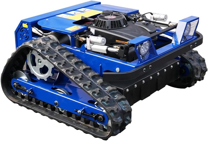 Remote-Controlled Lawnmower, 9HP Tracked Lawnmower, 22-Inch Mowing Width, Remote Start/Stop Control, Suitable for Farms, Gardens, Riverbanks, Lawns