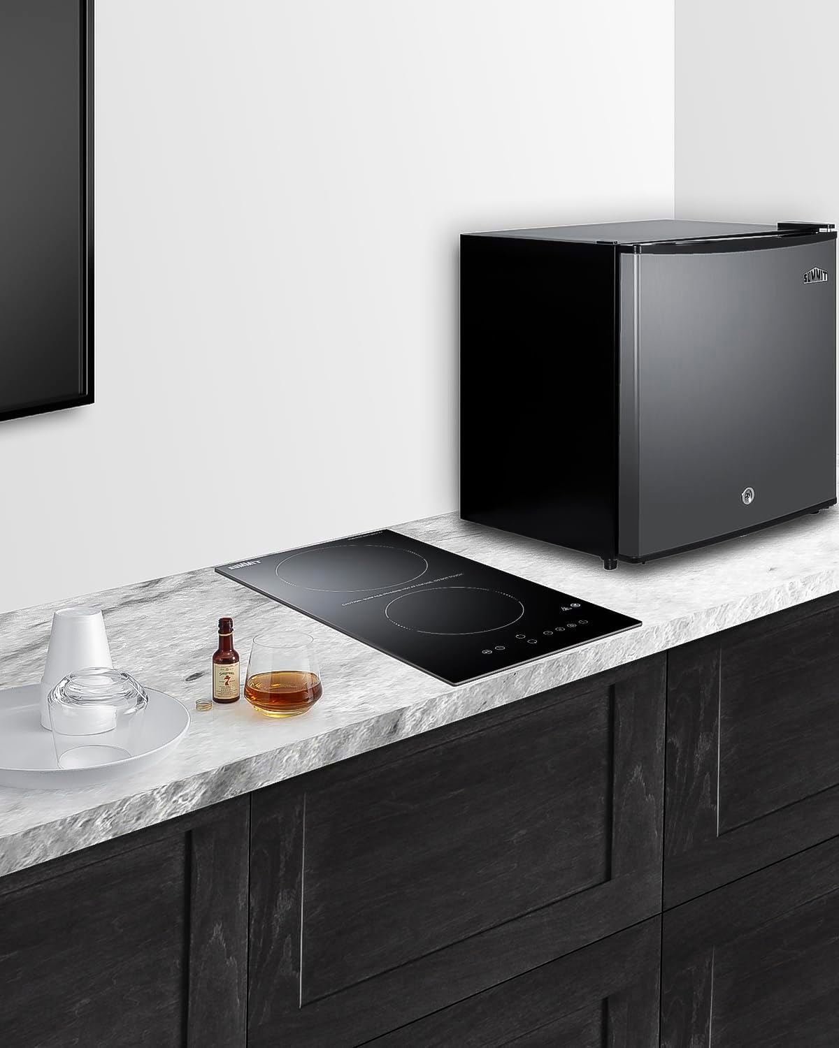 Summit 12' 2-Burner Radiant Cooktop, Black, Ceramic Glass, 230V, ADA Compliant- CRH2BT30230