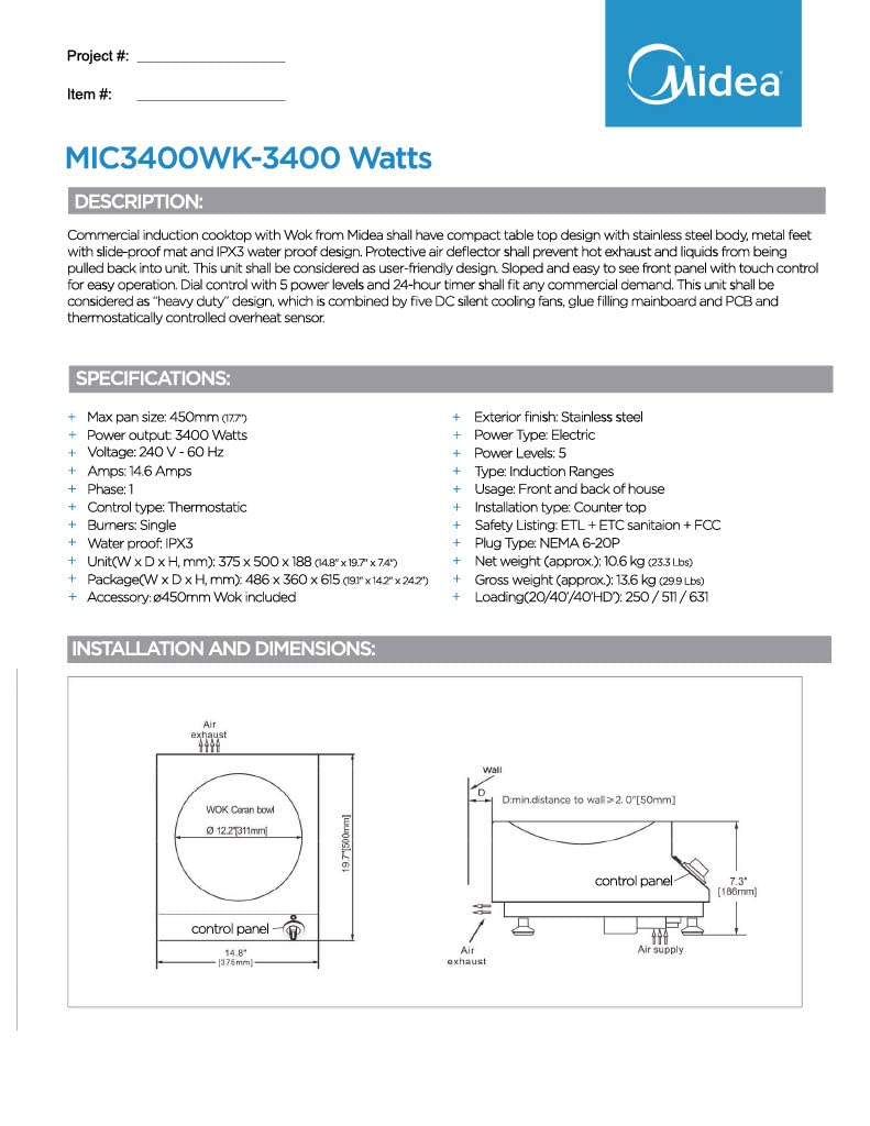 Midea Induction Wok