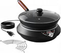 1700W Induction Cooktop with 13.4' Carbon Steel Wok Pan,Lid,Rack,1.97' Deep Curved Concave Electric Stove Burner 16 Watts/temp Precise Ctrl 200~1700W 176°F to 446°F,18H Timer ETL-Listed