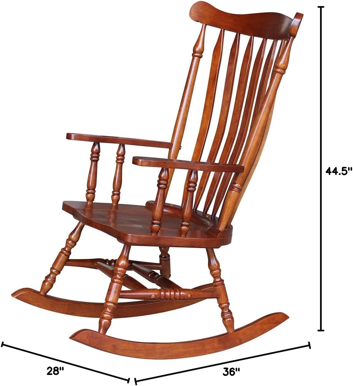 International Concepts Solid Wood Rocking Chair in Soft Cherry