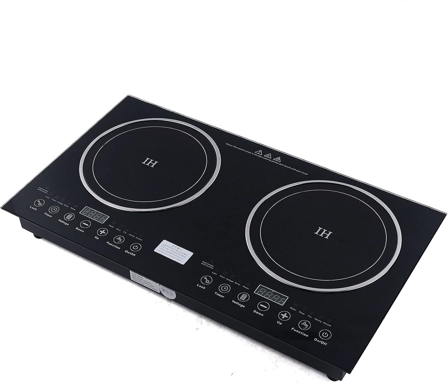 Countertop Burners 2600W Electric Dual Cooktop Cooker Hot Plate Heater Cooking Burner Stove, 8 Gear Firepower, Can Be Recessed In Countertop (1200W Induction Cooker + 1400W Ceramic Cooker)