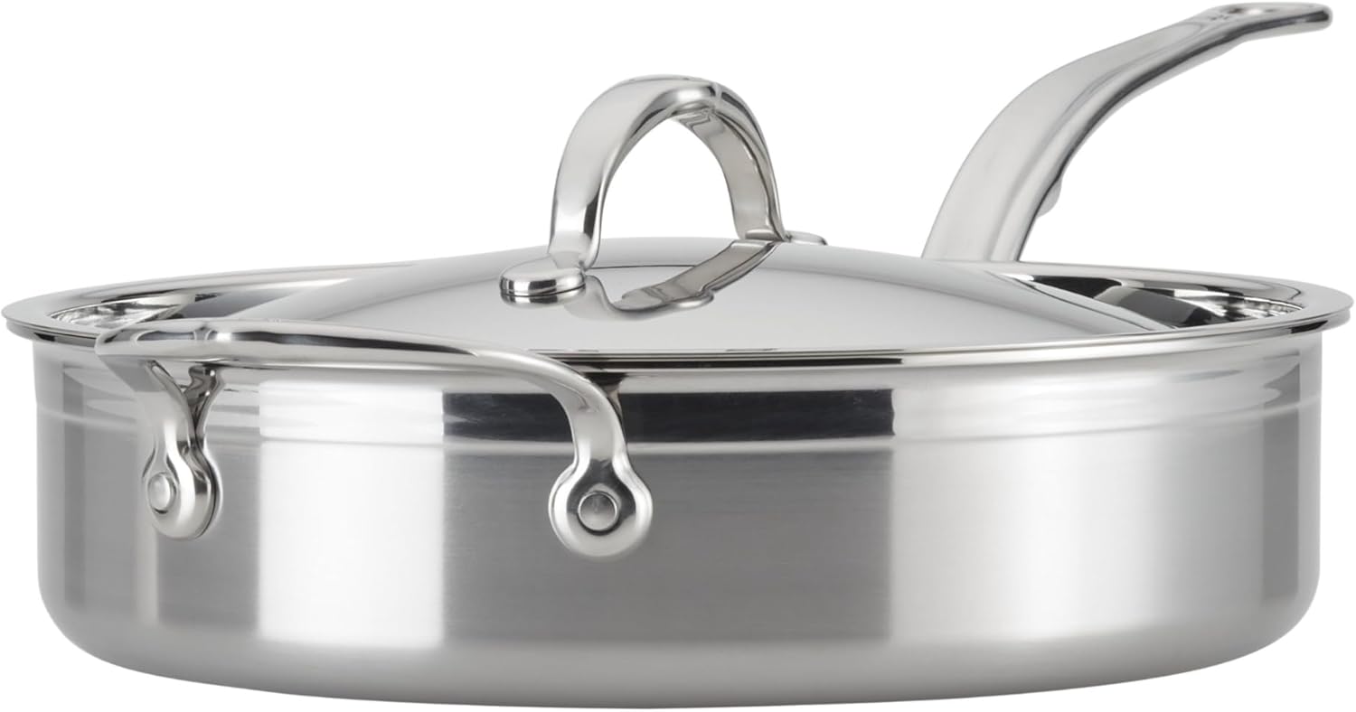 ProBond Forged 3.5-Quart Professional Clad Stainless Steel Sauté Pan with Lid
