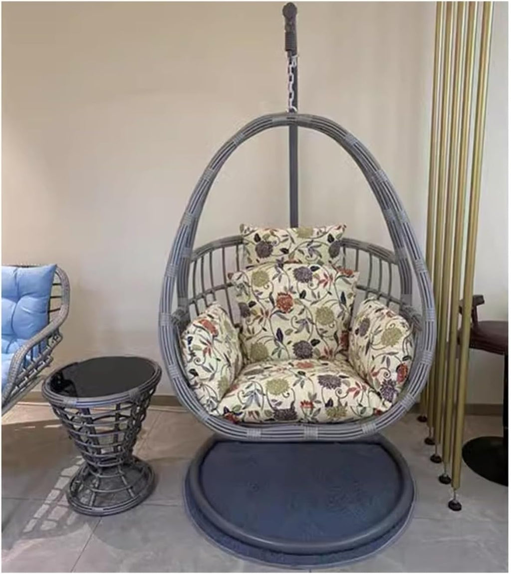 Home Rattan Chairs- Hanging Basket Rocking Chair Balcony Swing Rocking Chair Courtyard Hanging Chair Indoor Hammock Household Use Patio Lounge Chair