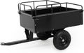 Garvee 750 LB Heavy Duty Steel Dump Cart Trailer - 15 Cu Ft Capacity Tow Behind Utility Trailer for ATV, Lawn Tractor, Riding Mower - Removable Tailgate & Raised Side Rails, Black