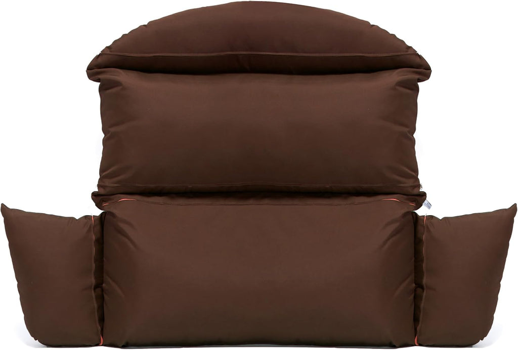 LeisureMod 2 Person Hanging Egg Swing Chair Cushion - Brown, Soft & Weather-Resistant, Machine Washable, Outdoor/Indoor Use
