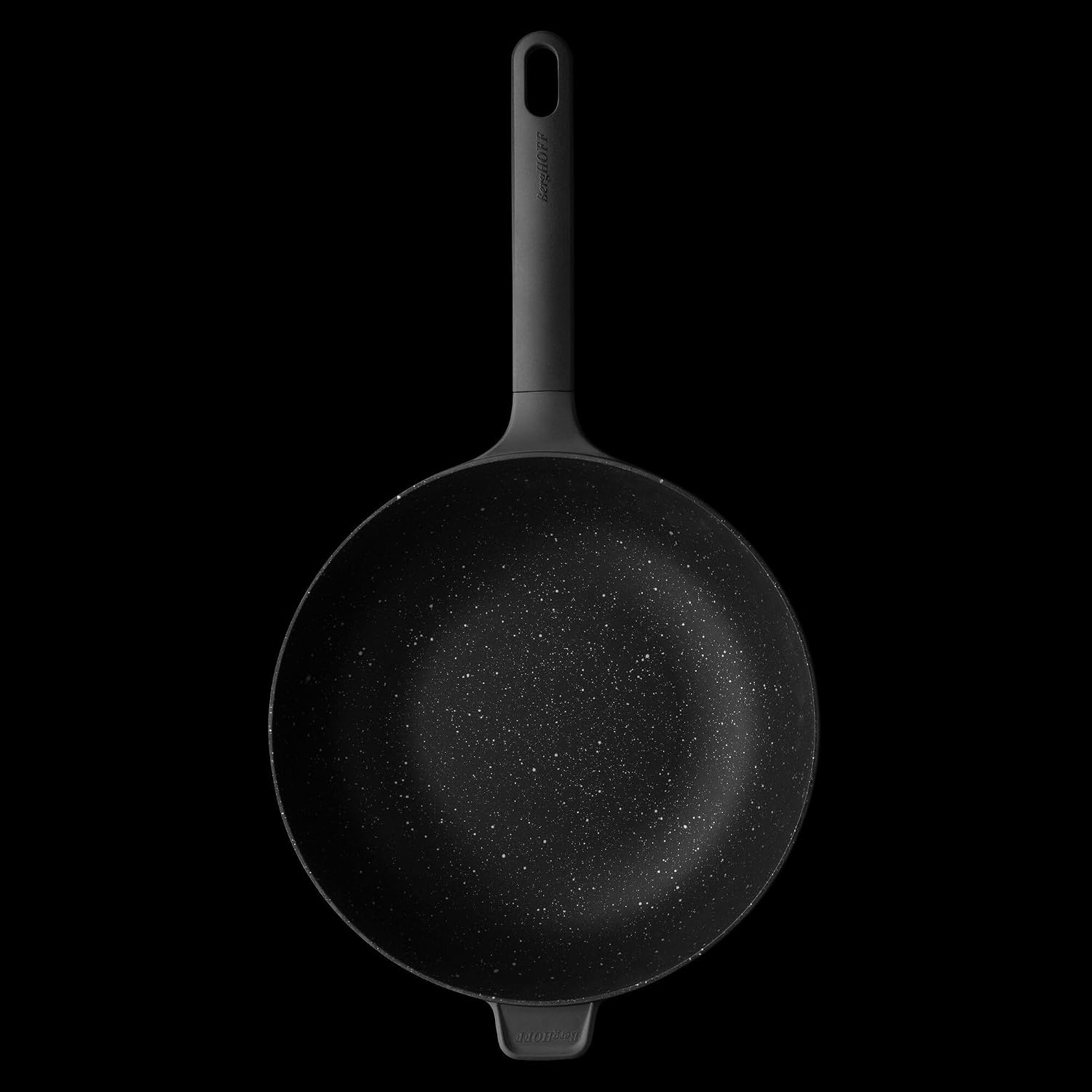 BergHOFF GEM Non-Stick Cast Aluminum Stir-Frying Pan 11' 4.1 qt. Black Stay-Cool Handle, Hanging Loop Ferno-Green, PFOA Free Coating Induction Cooktop Fast Heating
