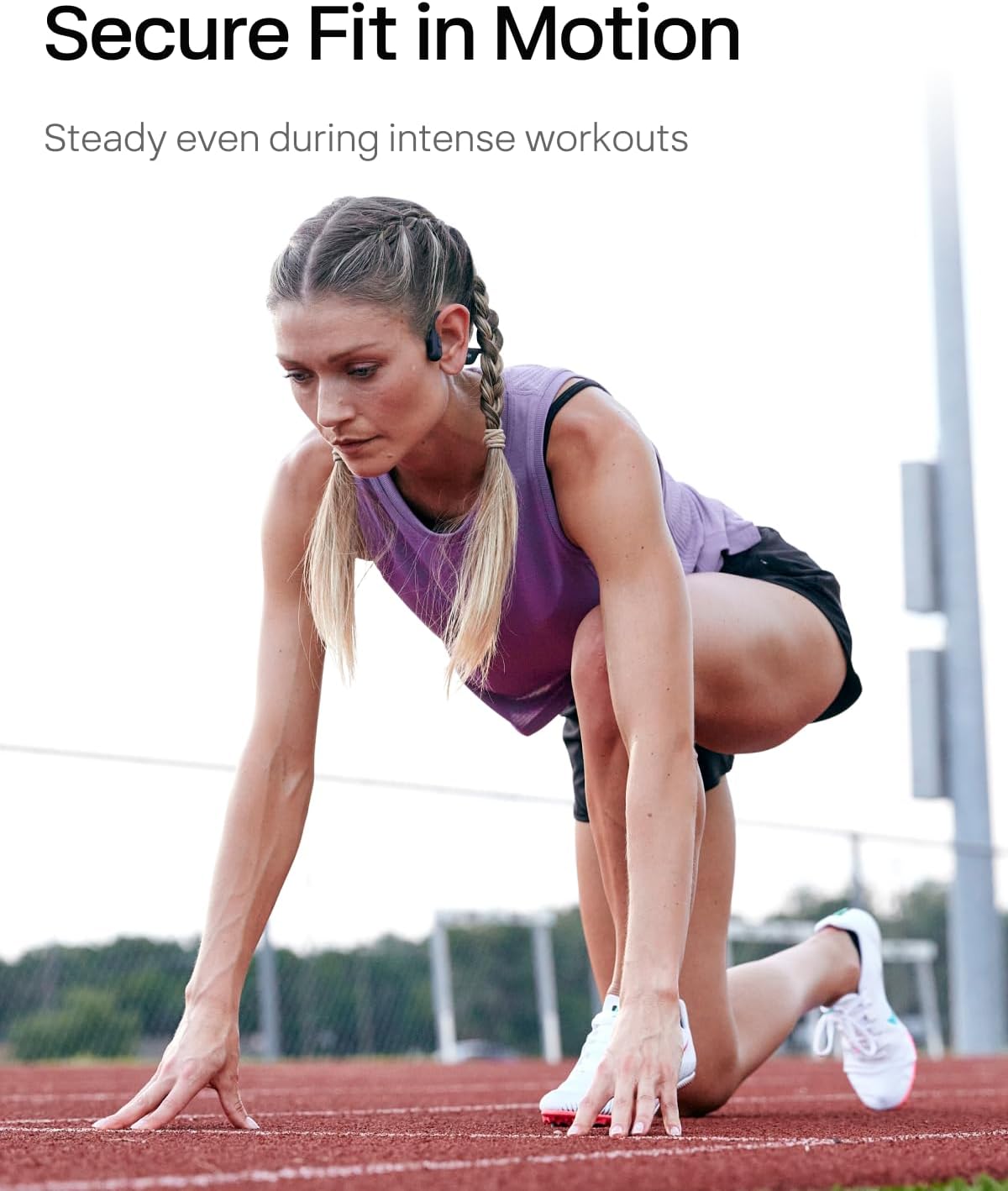 SHOKZ OpenRun Pro Mini-Bone Conduction Headphones, Open-Ear Bluetooth Wireless Sport Headphones for Running and Workout-Sweat Resistant,Long Battery Life,Deep Bass,Mic-with Hair Band, Black