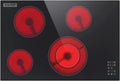 Empava Electric Cooktop, 30 inch 4 Burners, Built in Radiant Stove, Including Dual Zone Element, Ceramic Glass Smooth Surface in Black, ETL Certified, All Kinds of Cookware, 220-240V, No Plug