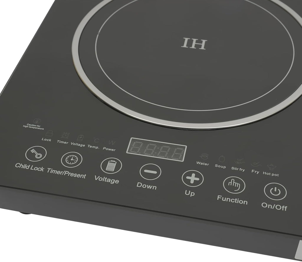 Double Induction Cooktop, 1200W Powerful 2 Burner Independent Controls Cooker 110V Horizontal Electric Stove with 8 Gear Firepower Portable Induction Cooker with Touch Sensor Child Safety Lock