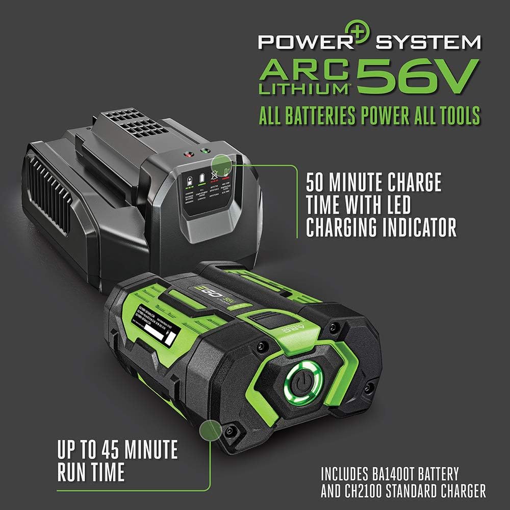 EGO Power+ String Trimmer, Battery Powered, 15' Trimmer for Weeds and Grass with POWERLOAD, Telescopic Aluminum Shaft, Includes 56V 2.5Ah Battery and Charger - ST1511T
