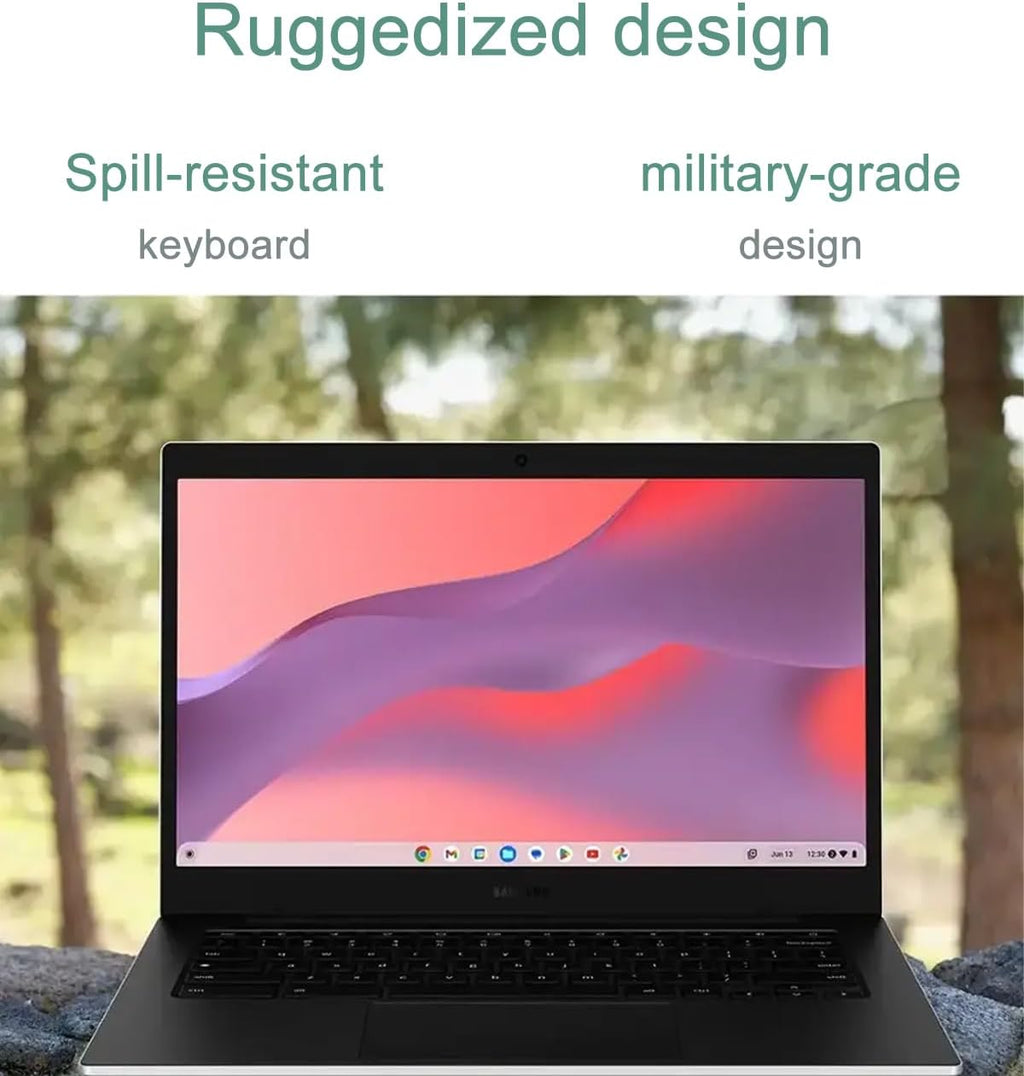 Samsung Galaxy Chromebook Go Laptop (14' LED, Intel Celeron N4500, 320GB Storage (64GB eMMC + 256GB SD Card)) Home & Student, Spill-Resistant, 12-Hr Long Battery, Webcam, Wi-Fi 6, IST HUB, Chrome OS