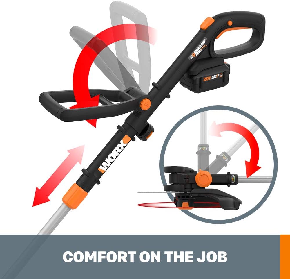 WORX 20V 12'' Cordless String Trimmer & 360 CFM Leaf Blower Combo, 2 × 4.0 Ah Batteries & Charger Included, WG930.3
