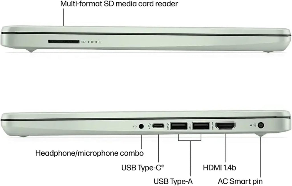 HP Laptop with Microsoft Office and 1TB Cloud Storage (1-Year) | 14 inch HD Computer | 4GB RAM | 128GB UFS | Intel 4-Core CPU(Beat i3-10110U)| Windows 11 Home in S Mode| LE Bundle